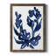 Indigo brossé Blooms I, toile encadrée de qualité supérieure - prête à être accrochée-1129090197-1129090196