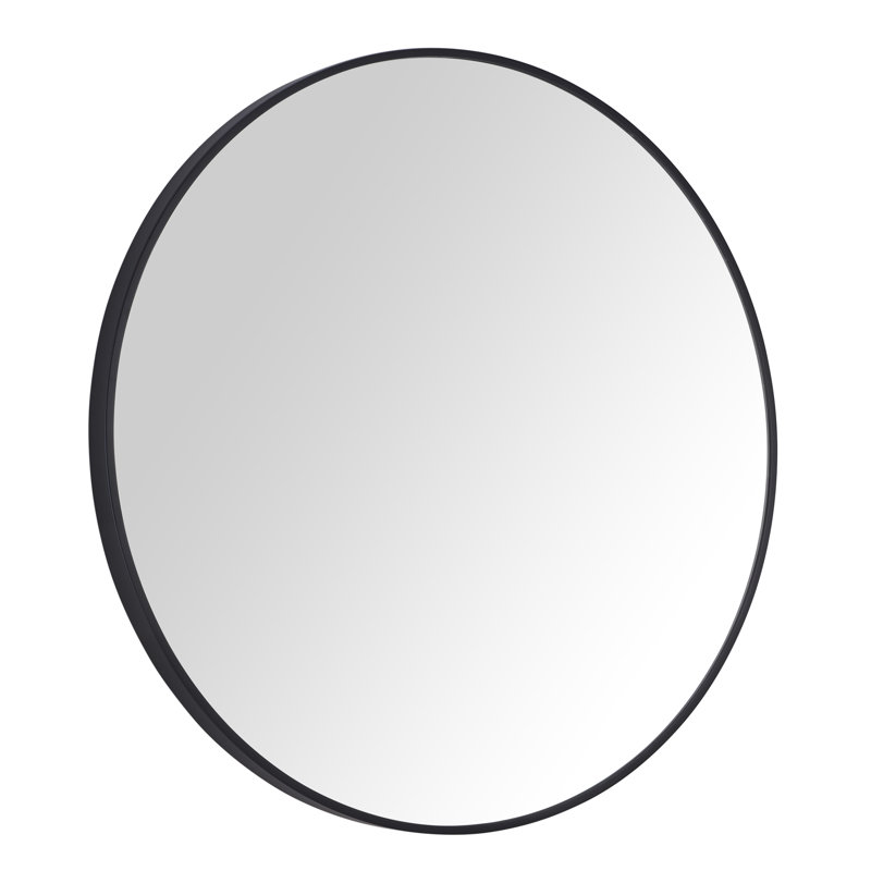 Avon Metal Round Wall Mirror, Black, 30" x 30"