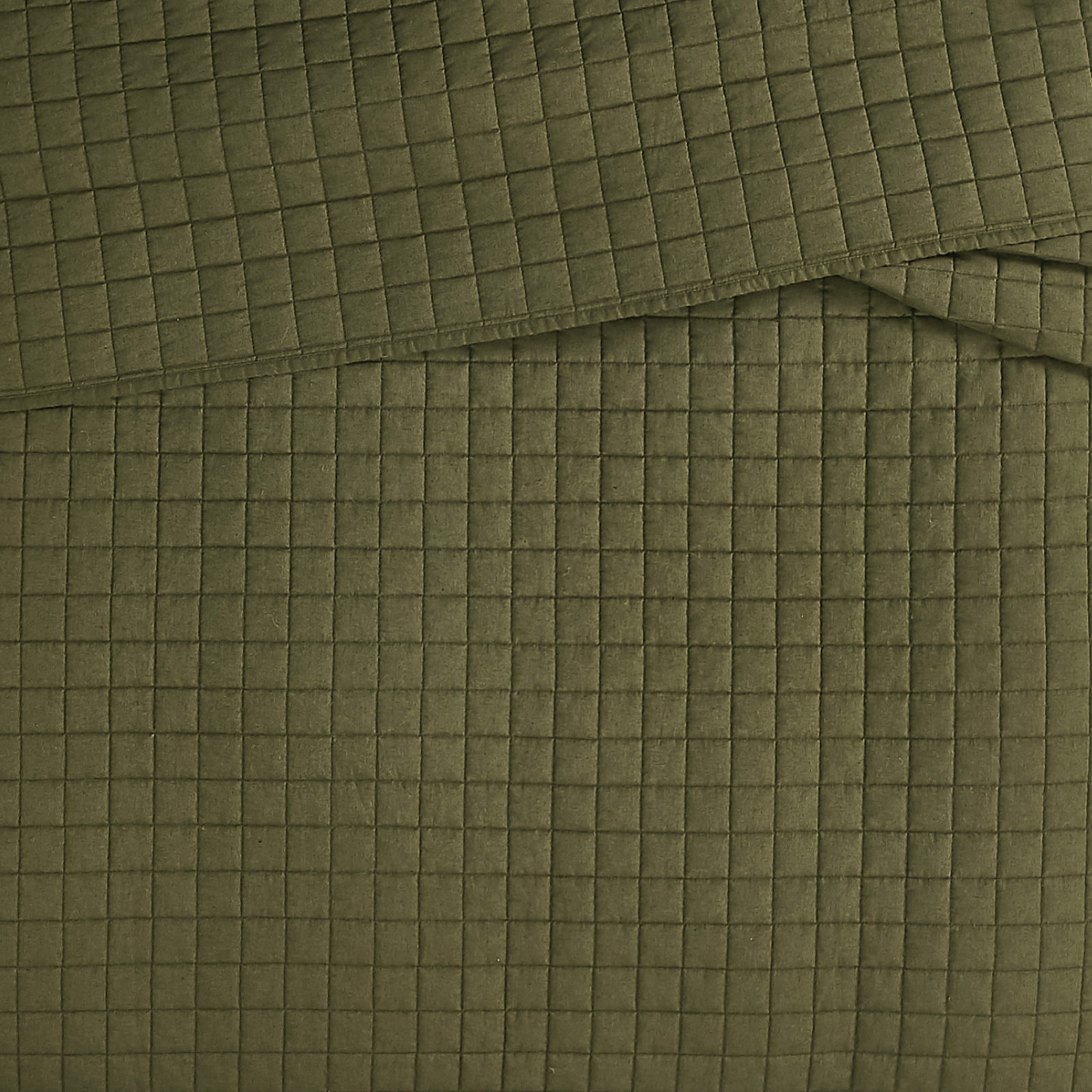 Nena Linen Quilt Set, Queen + 2 Standard Shams, Moss Green