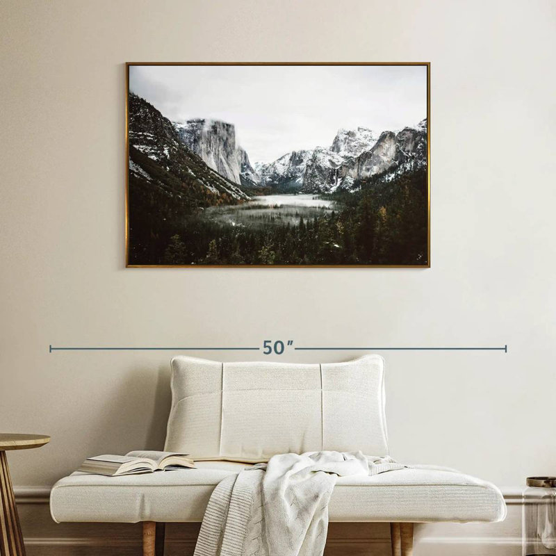 Yosemite Winter Magic, Cadre flottant doré, 40 po x 27 po