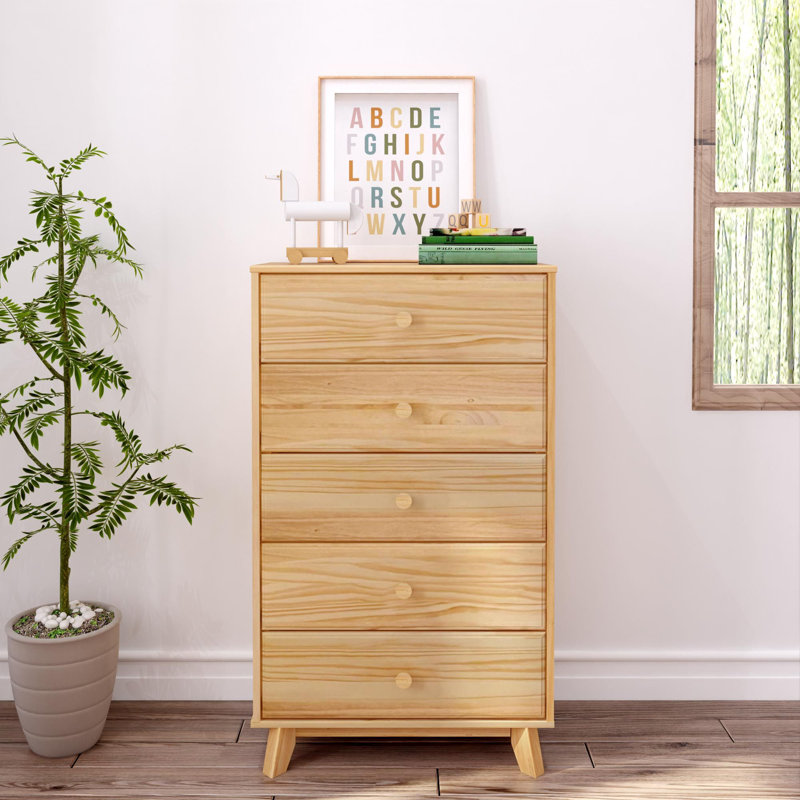 Commode 5 tiroirs Hararat, Naturel