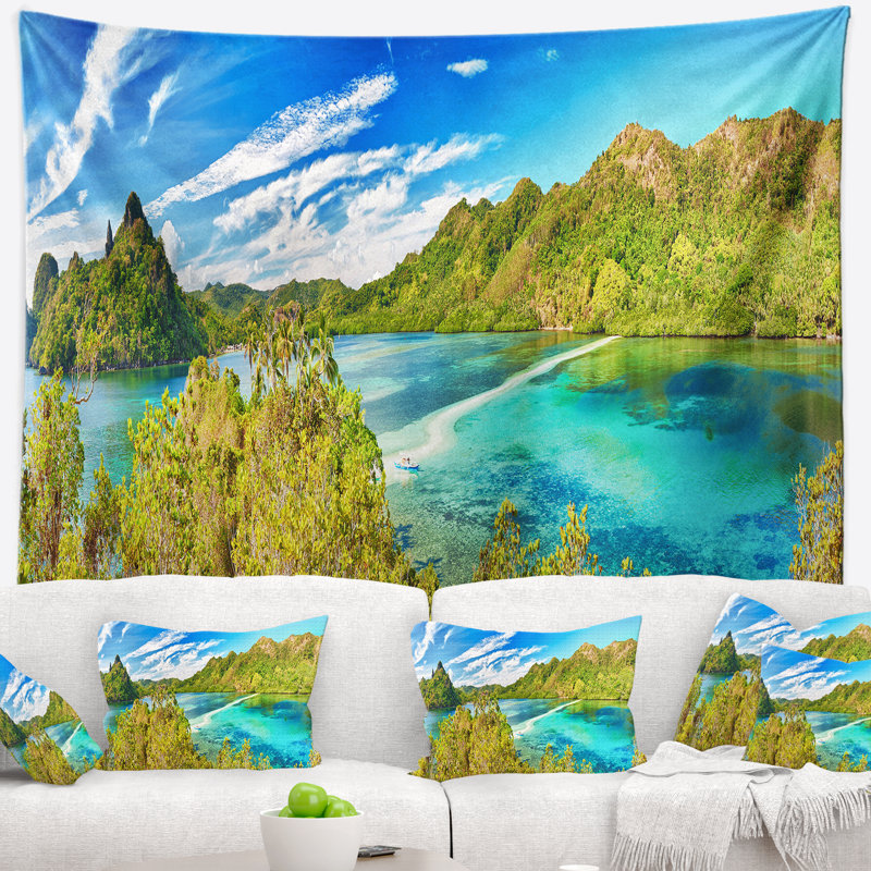 Tapisserie panorama de serpent island Landscape, H 32 po x l 39 po