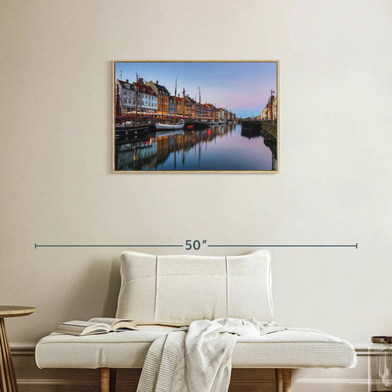 Nyhavn New Harbor, Cadre flottant en bois naturel, 31 po x 21 po