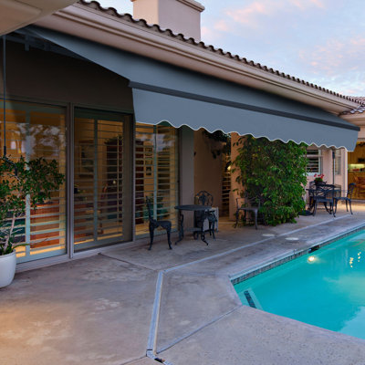 Aoodor 144 " W x 96 " D Polyester Cover Retractable Patio Awning