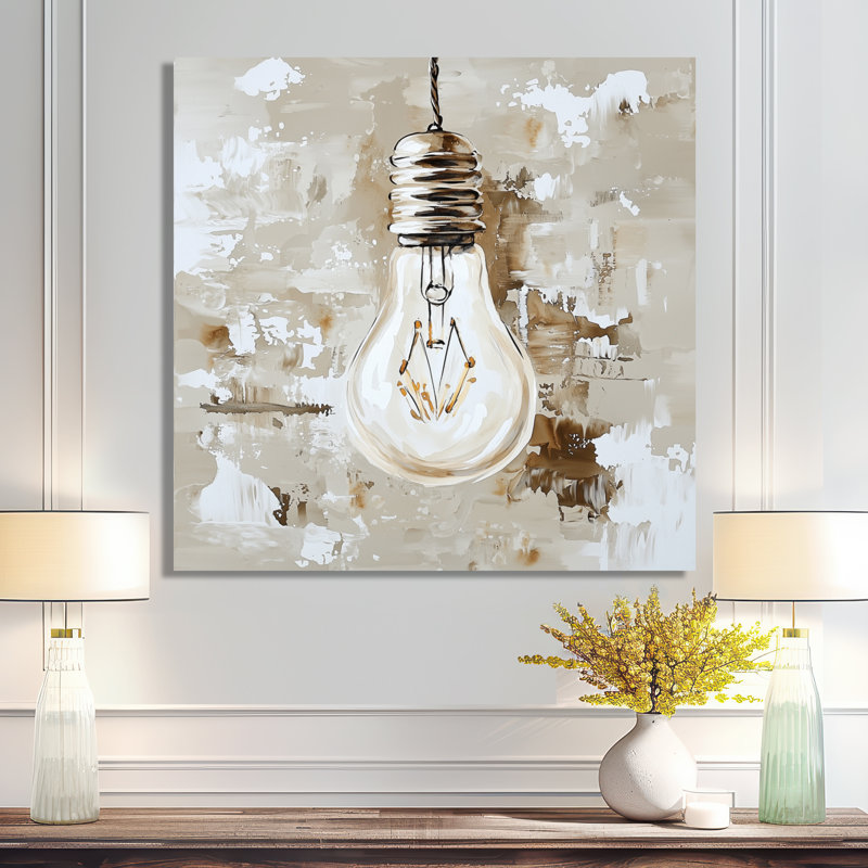 Light Bulb Disruptive Innovation - Art en métal, reproduction d'art en métal, H 16 po x l 16 po
