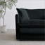 Canapés-lits de style moderne Mid-Century à 3 places avec coussins | Structure en bois massif | Noir | Chenille-1594086821