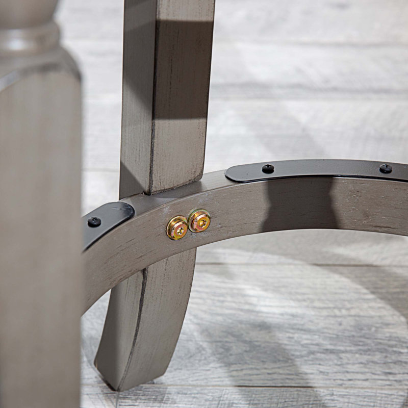 Tabouret de bar Syndra, Gris, Gris, Tabouret de comptoir (siège d'une hauteur de 24 p