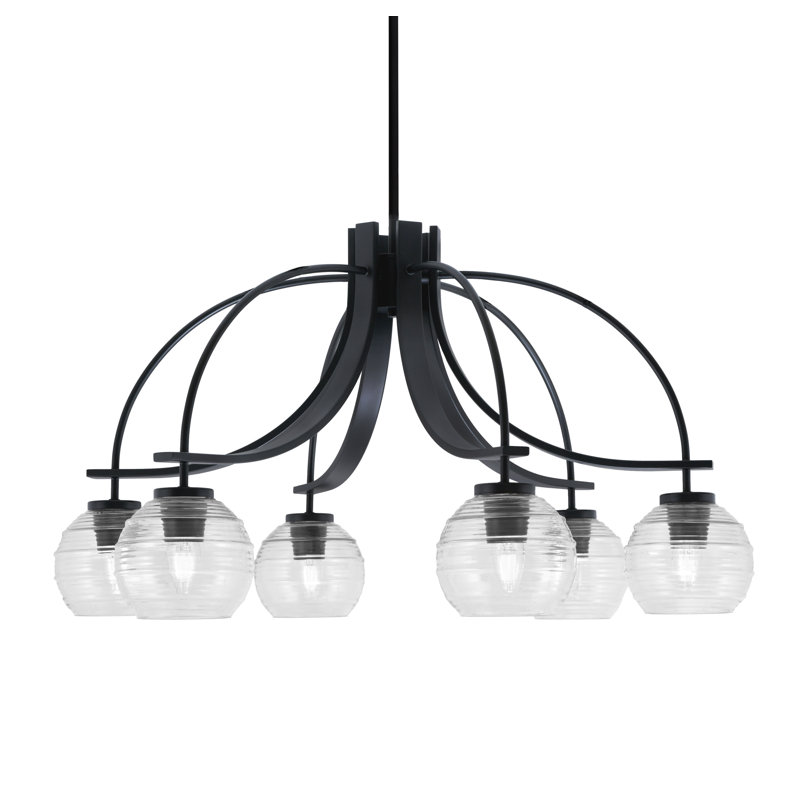 Lustre Cavella Light, Noir mat, H 17 po x l 29,5 po x P 29,5 po, 6