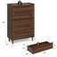 Commode de rangement moderne à 5 tiroirs en noyer de 48 po de largeur pour chambre à coucher