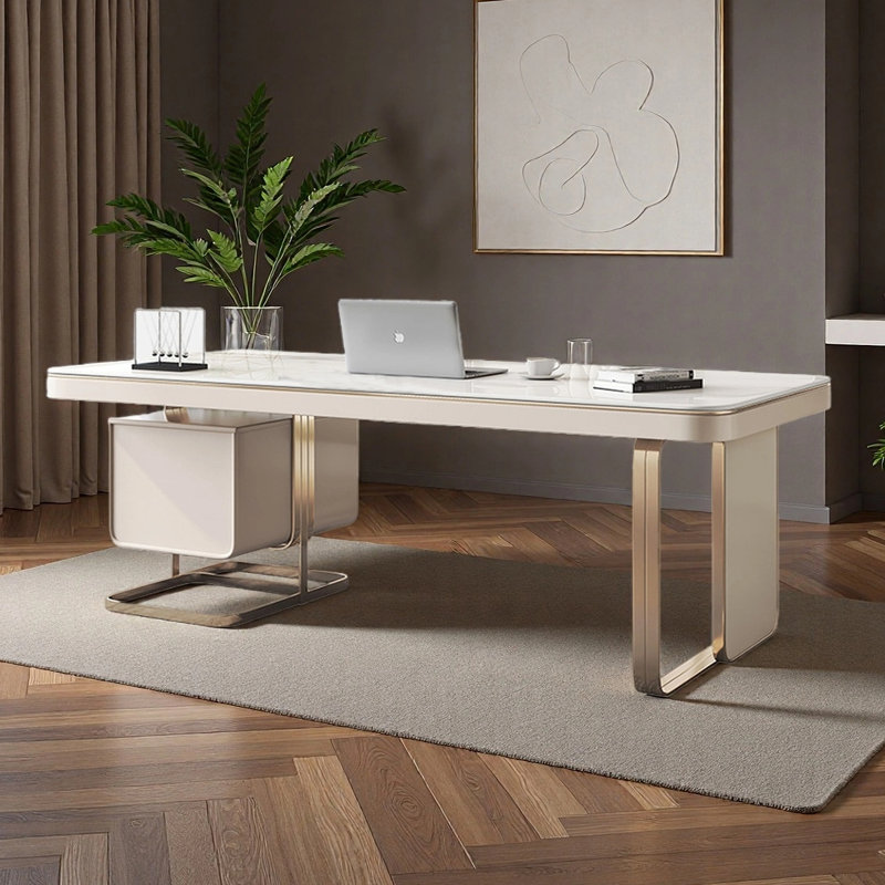 Bureau italien de luxe minimaliste italien, H 29,53 po x l 78,74 po x P 27,56 po
