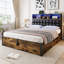 Hydraulic Metal Bed, Charging Port, LED Light, Soft Headboard Storage-129461619
