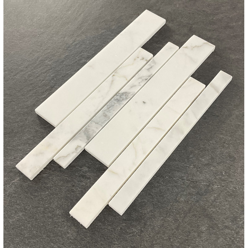 Calacatta Long Brick Marble Mosaic Tile