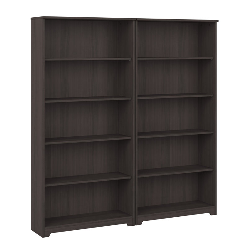 66.3" H Manufactured Wood 5-Shelf Bookcase, Heather Gray