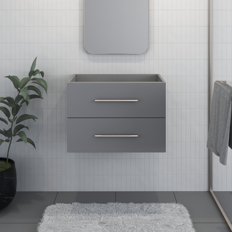 Base de meuble-lavabo mural simple 29 po Abdirahman, Gris