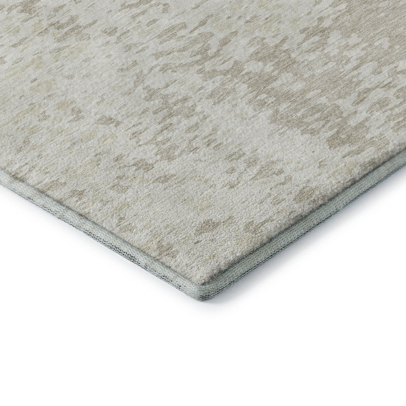 Tapis ivoire Prisco lavable à la machine de qualité supérieure, Rectangle 5 pi x 7 pi 6 po