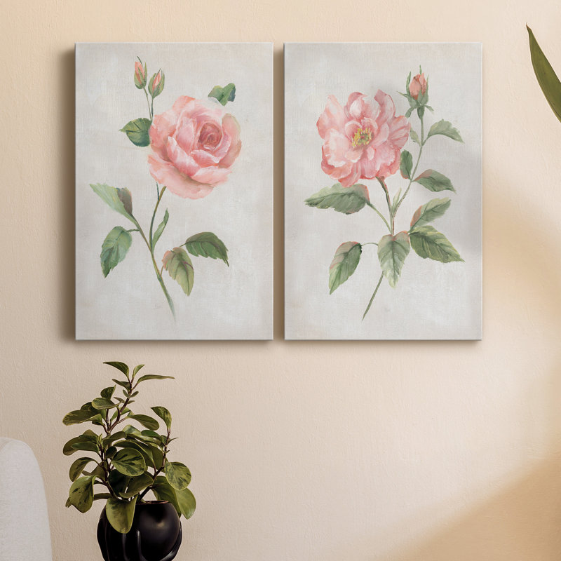 Grandiflora I - Ensemble de 2 peintures, H 60 po x l 80 po x P 2 po, Toile tendue