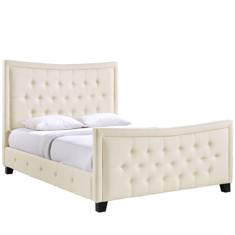 Modway Queen Tufted Upholstered Platform Bed, Ivory