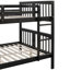 Lit double superposé au-dessus d'une chambre d'amis, fabrication de haute qualité, lit supérieur avec garde-corps, tête de lit inférieure, gain de place pour les invités supplémentaires en soirée pyjama, finition, structure en pin, tête de lit et, non
