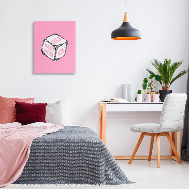  Pastel Pink Lucky Dice Canvas Wall Art by Graffi*tee Studios, 30" H x 24" W