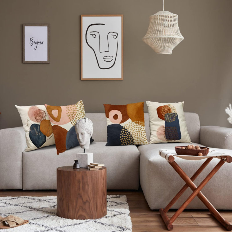 Abstract Throw Pillow Covers Set of 4