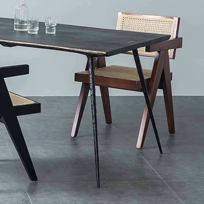 Bureau noir de style industriel simple, H 29,52 po x l 70,86 po x P 31,49 po