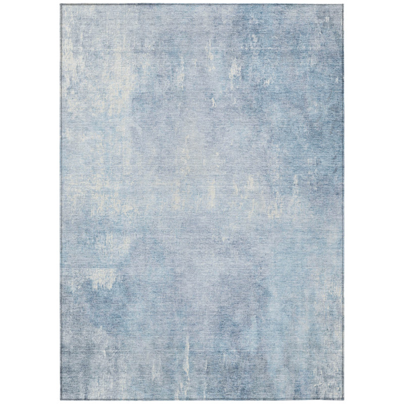 Tapis intérieur / extérieur lavable à la machine Sky Xhevrie, Rectangle 10 pi x 14 pi