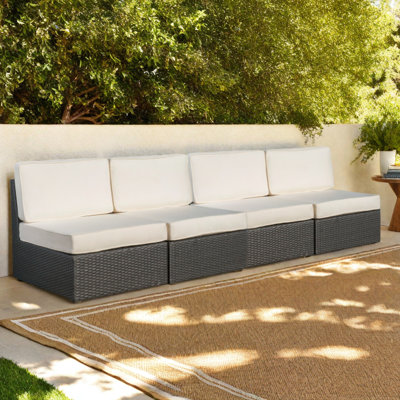 Canapé modulaire d'extérieur en osier 4 pièces Monterra