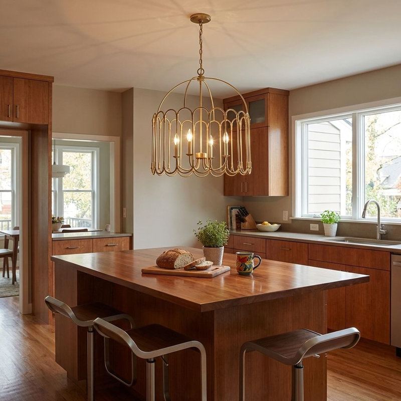 4-Light Chandelier, Laiton