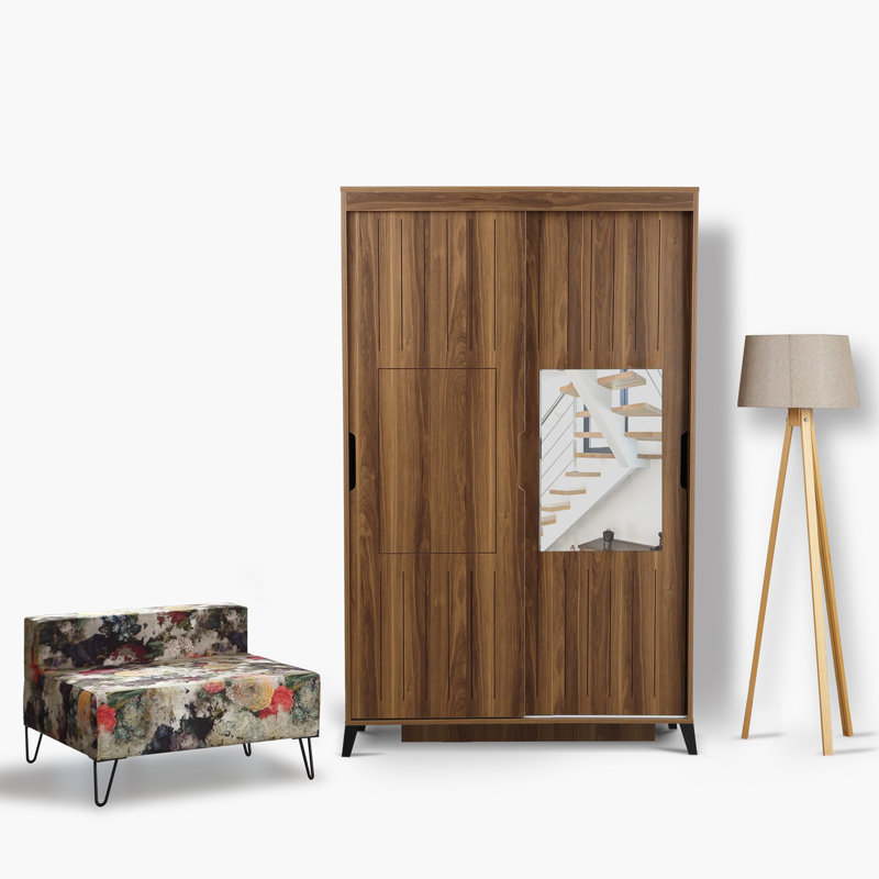 Armoire Suellen, H 85 po x l 47,2 po x P 23,6 po, Noyer