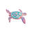 19 Inch Coastal Sea Turtle Metal Indoor Outdoor Wall Decor Set of 2 - Purple-128850205