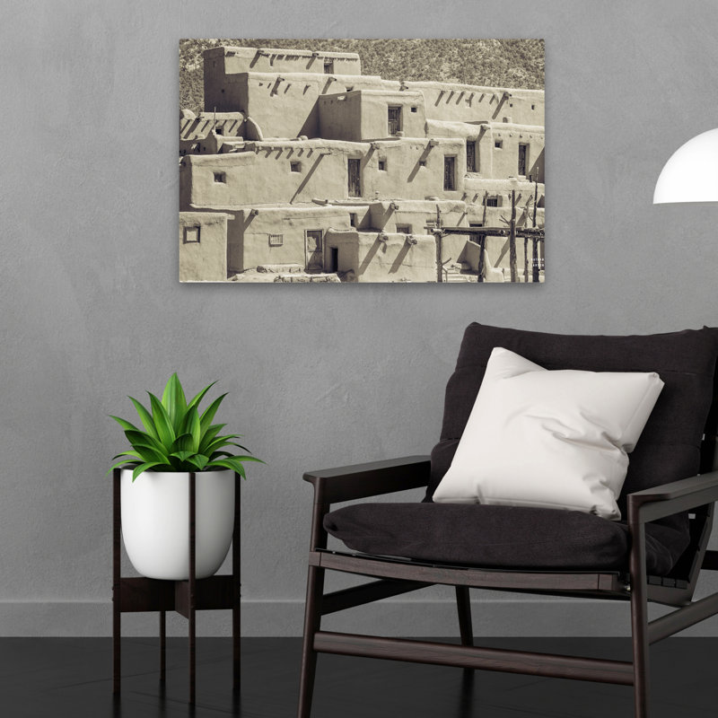 Summer Shadows - Adobe Adobes Architecture Arrid Art, H 16 po x l 24 po