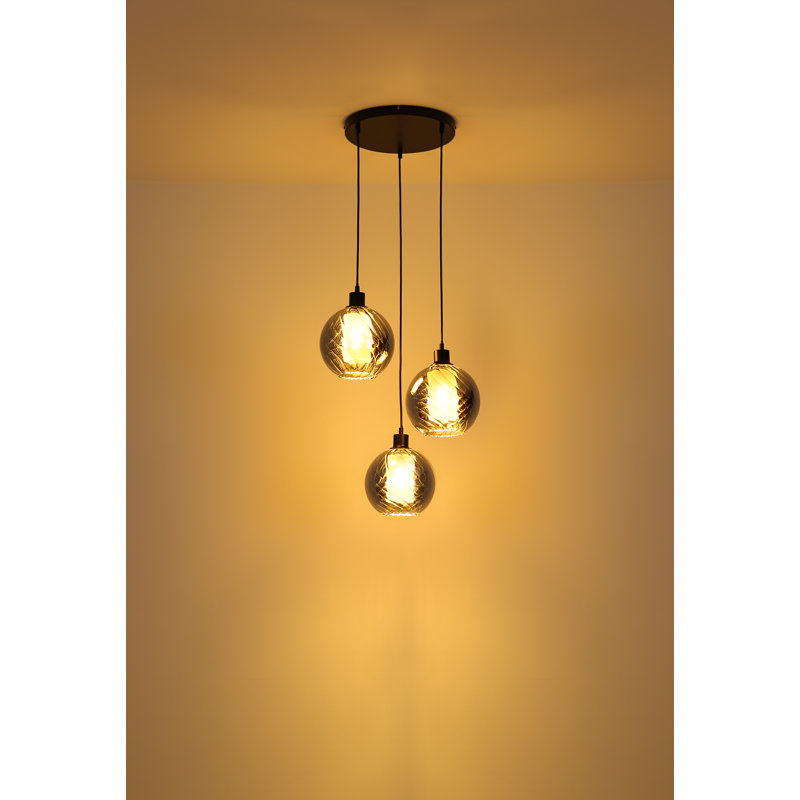 Bonneanne 3 - Light Matte Black Geometric Pendant