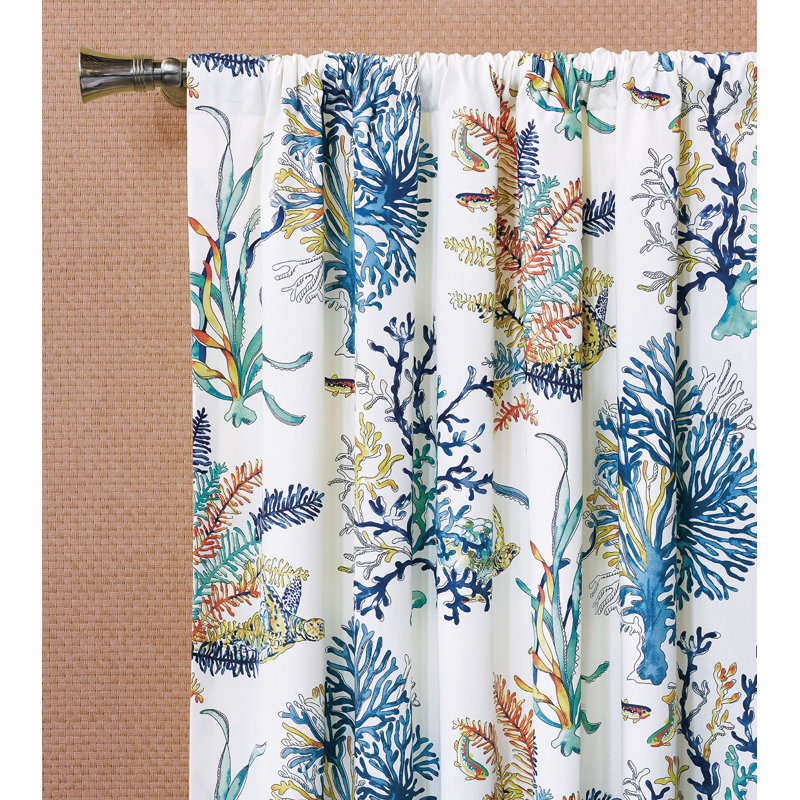 Castaway 100% Cotton Room Darkening Curtain Single Panel, 48" W x 84" L
