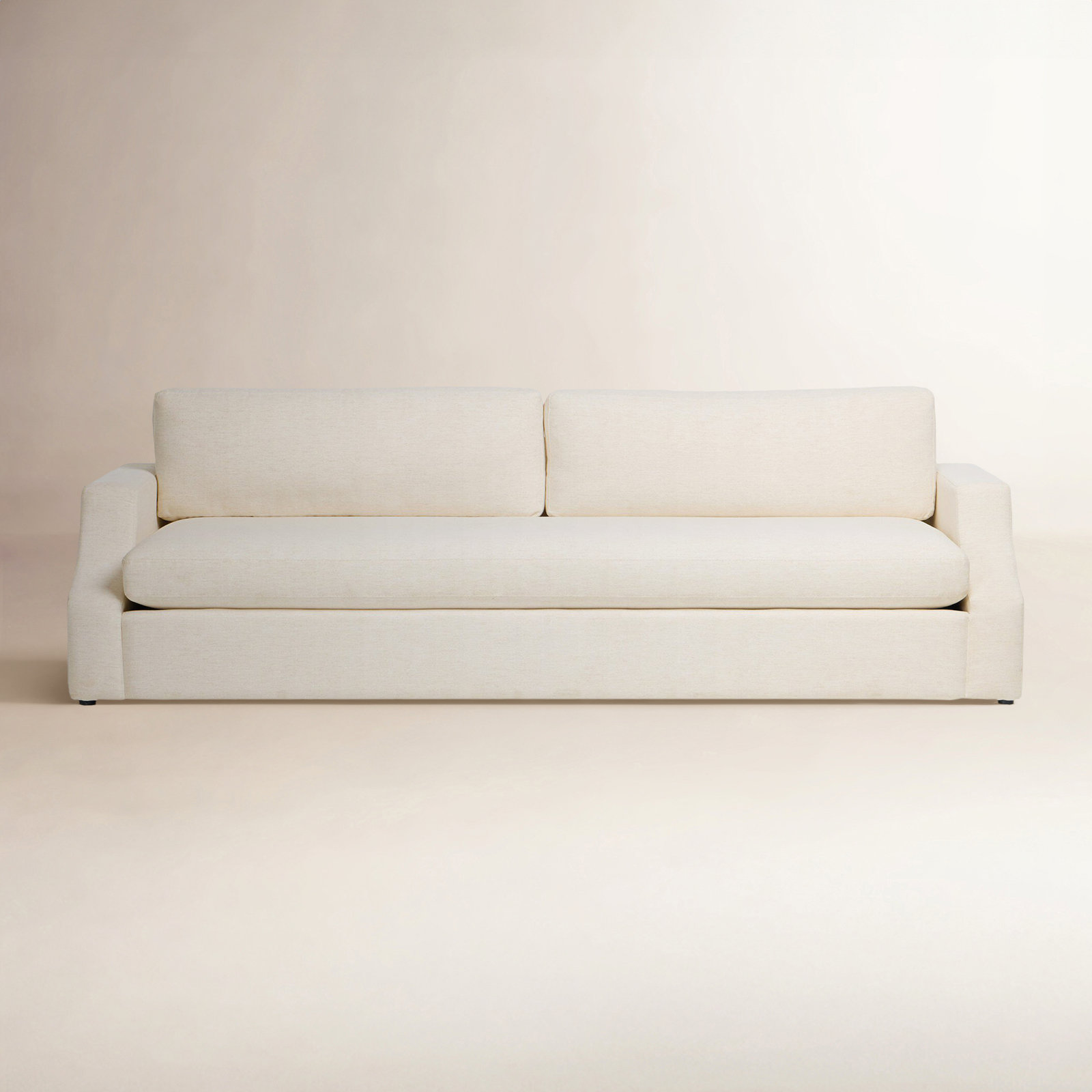 Langston 105" Upholstered Bench Sofa, Crypton Nomad Snow
