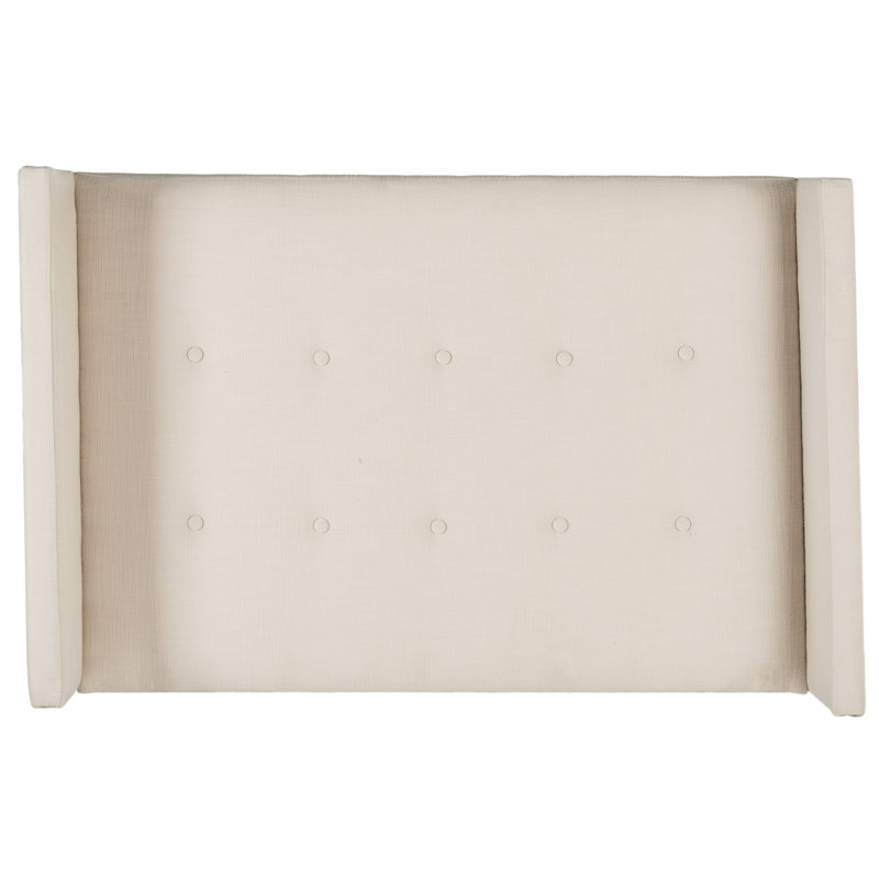 Davin Upholstered Wingback Headboard, Twin, Beige
