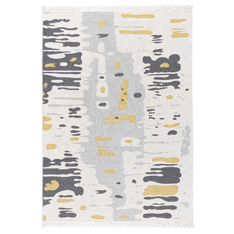Kenza Cotton Abstract Indoor Rug, Rectangle 2'8" x 5'