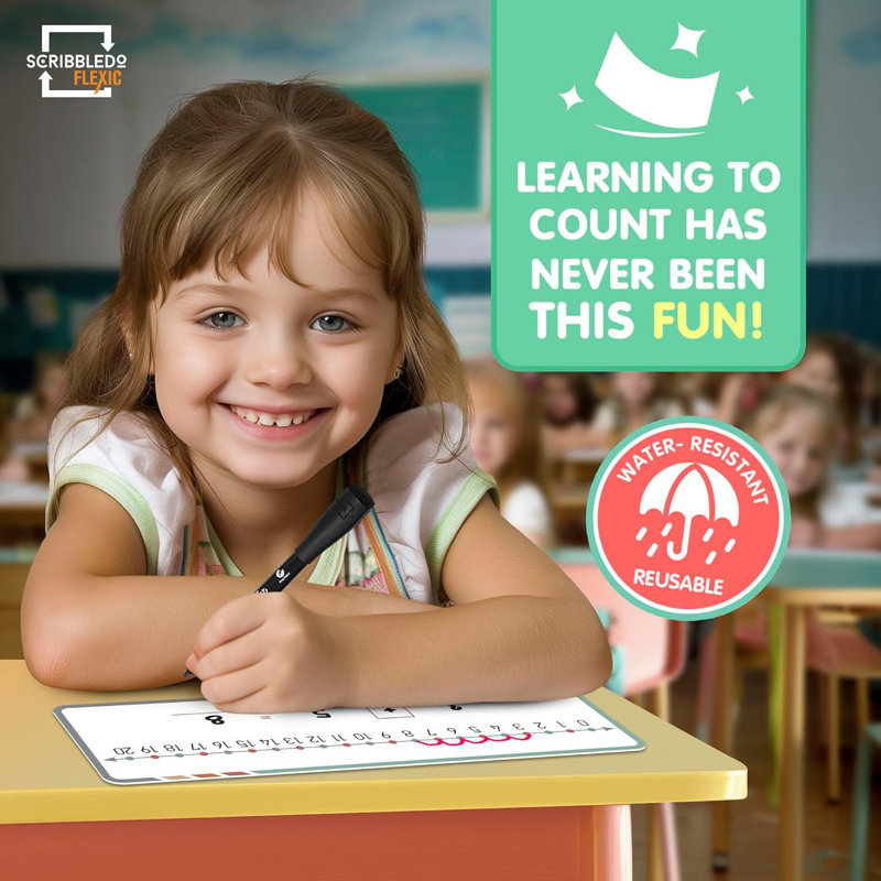 Scribbledo Dry Erase Number Line For Students 4”x12”