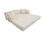 Lit double multifonctionnel en velours côtelé beige, éponge haute élasticité, velours à fines rayures, 2 sièges pour l'espace de vie principal, deux coussins moelleux