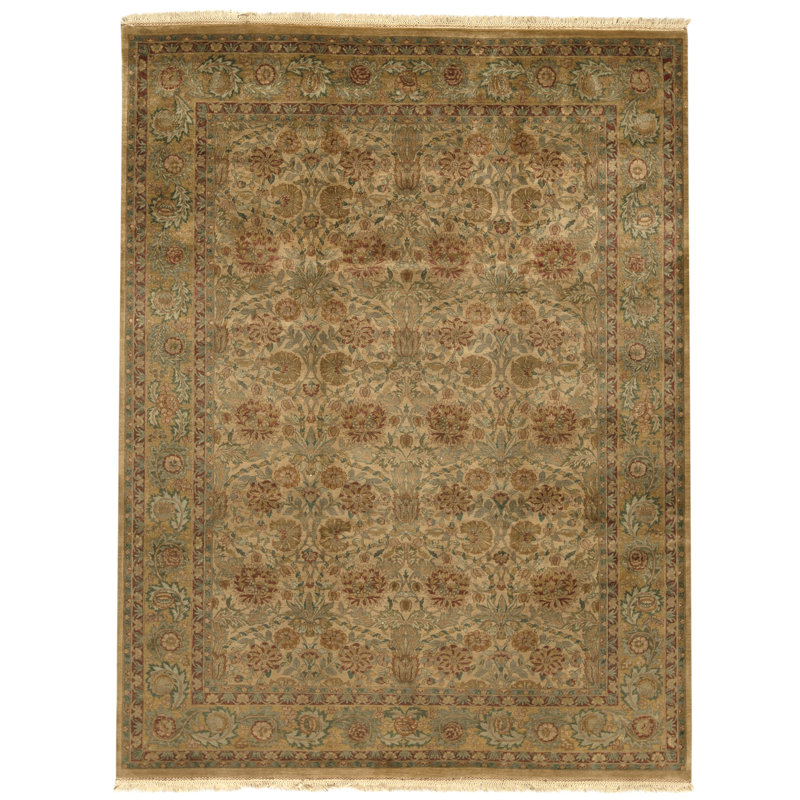 Tapis doré de haute qualité noué à la main