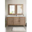 Meuble-lavabo double 60 po Portland noyer blanchi avec chargeur sans fil FreePower-2020400528