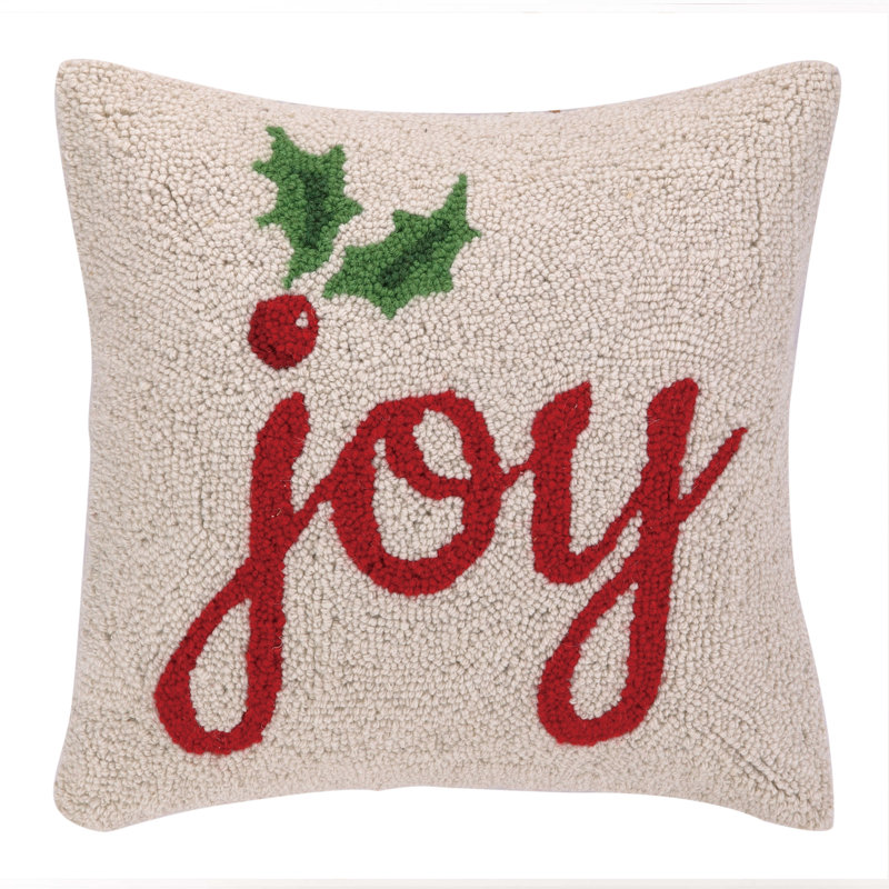 Joy Wool Hook Pillow by The Pillow Shoppe
