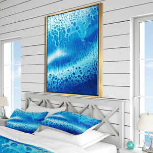 Gold White and Fuchia Epoxy Resin Art - Painting on Canvas East Urban Home Format: Gold Floater Frame Canvas, Size: 30 H x 40 W