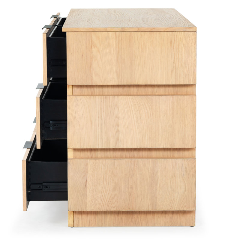 Titus 6 Drawer Stacked Dresser, Oak