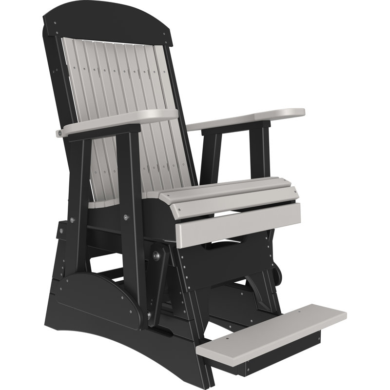 Chaise d'extérieur coulissante en polywood, Gris clair / noir