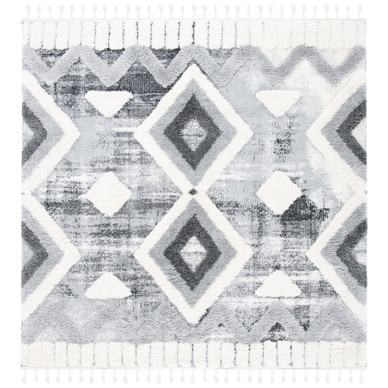 Siri Moroccan Tassel Shag Performance Southwestern Rug, Square 6'7"