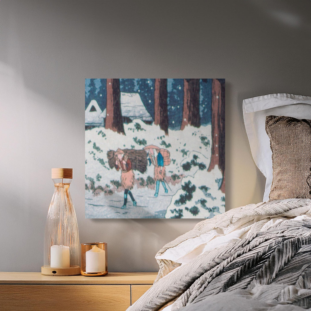 Japanese Winter Snow Scene Canvas