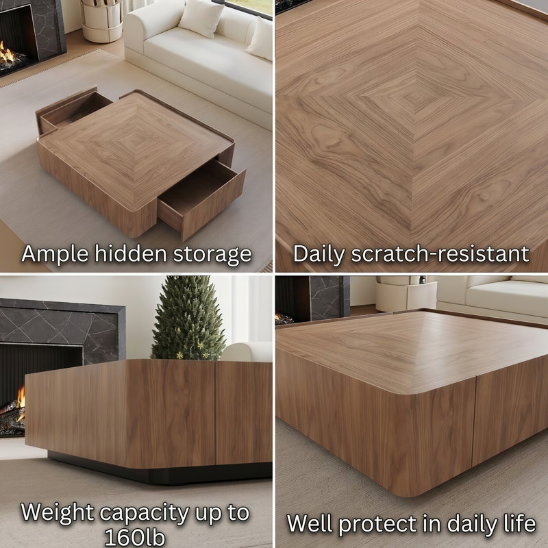47" Square Walnunt Coffee Table