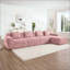 Canapé modulaire modulaire en L à 4 places sans os, canapé modulaire Cloud avec assise profonde, canapé modulaire moderne à 4 places avec coussins décoratifs et 1 repose-pieds mobile, tissu en velours côtelé-568423065-568423077-568423071