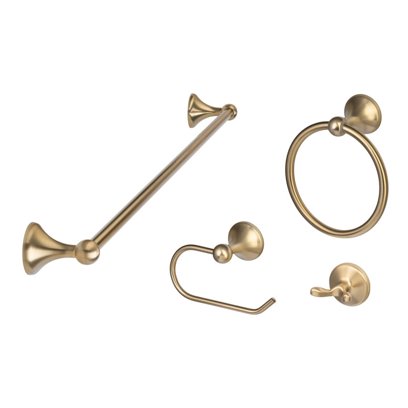 Ventura Series Bath Set, single post, Satin Brass