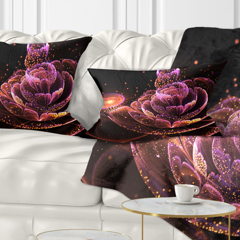Coussin lombaire fleur d’art floral fractal